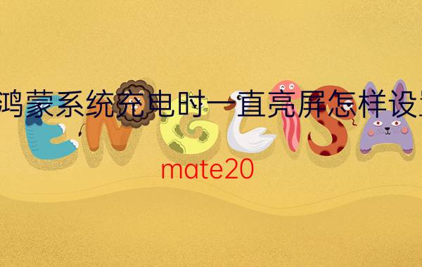 鸿蒙系统充电时一直亮屏怎样设置 mate20 pro 没有双击亮屏吗？